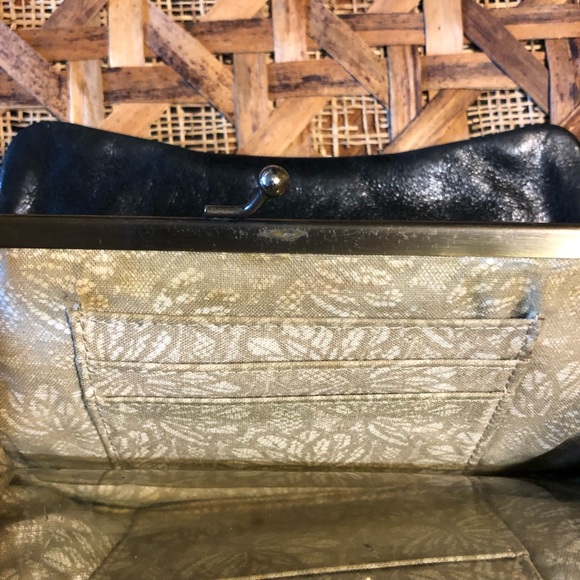Very Vintage Hobo International Black Leather Wallet Coin Clutch - Picture 5 of 7